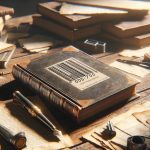Libro publicado con código ISBN visible en contraportada sobre escritorio de madera, papeles y pluma — cómo elegir un ISBN para tu libro JPHC