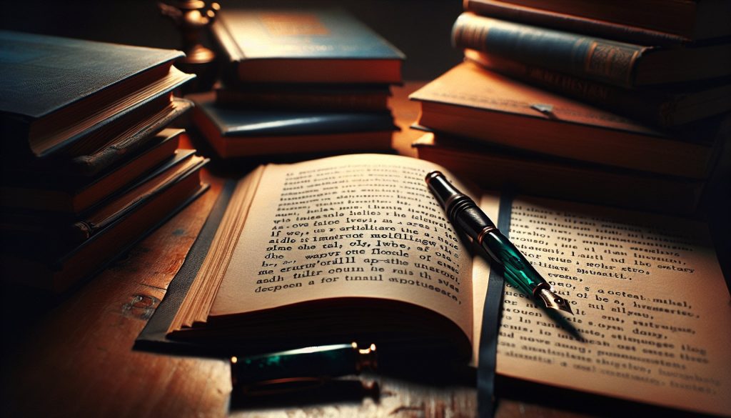 Manuscrito de novela abierto con notas estilísticas en azul y verde marcando ritmo, voz y diálogos — corrección de estilo en la narrativa JPHC