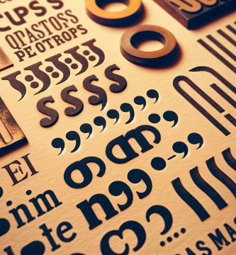 Detalle macro de elementos tipográficos en papel crema: comillas españolas («»), guiones largos (—) y muestras de cursiva — qué es la ortotipografía editorial