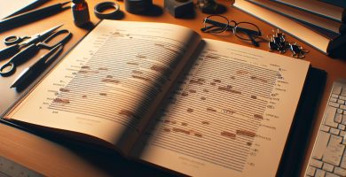 Tesis doctoral con encabezados, notas al pie y bibliografía visibles, anotaciones ortotipográficas en márgenes — corrección ortotipográfica de textos académicos JPHC