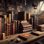 Diferentes tipos de encuadernación de libros lado a lado: tapa dura, blanda, espiral y cosido a mano sobre mesa de taller — tipos de encuadernación para libros JPHC